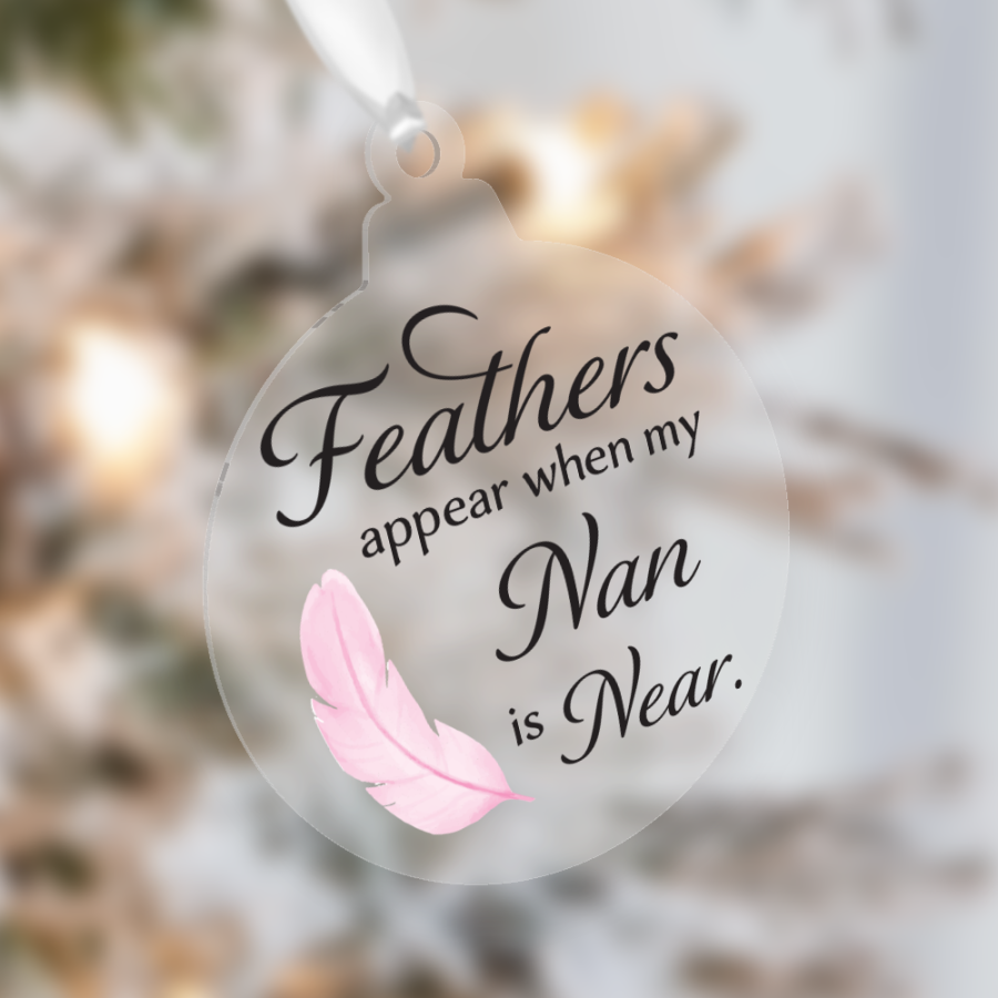 10cm Memorial Christmas Tree Decorations - Feathers Appear