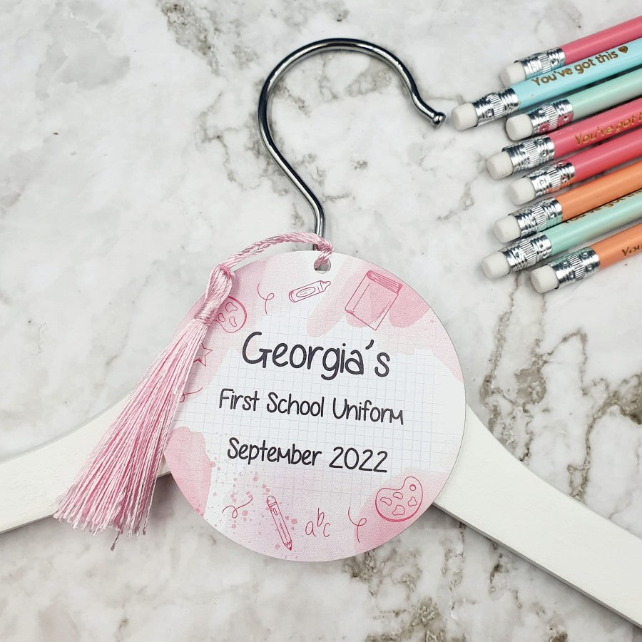 Personalised First School Uniform Hanger Disc