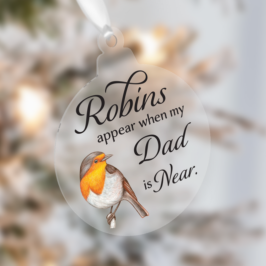 10cm Memorial Christmas Tree Decorations - Robins