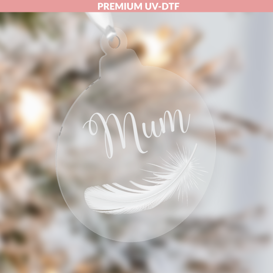 10cm Memorial Christmas Tree Decorations - Feathers Appear