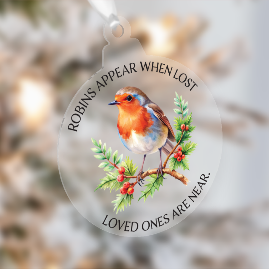 10cm Memorial Christmas Tree Decorations - Robins