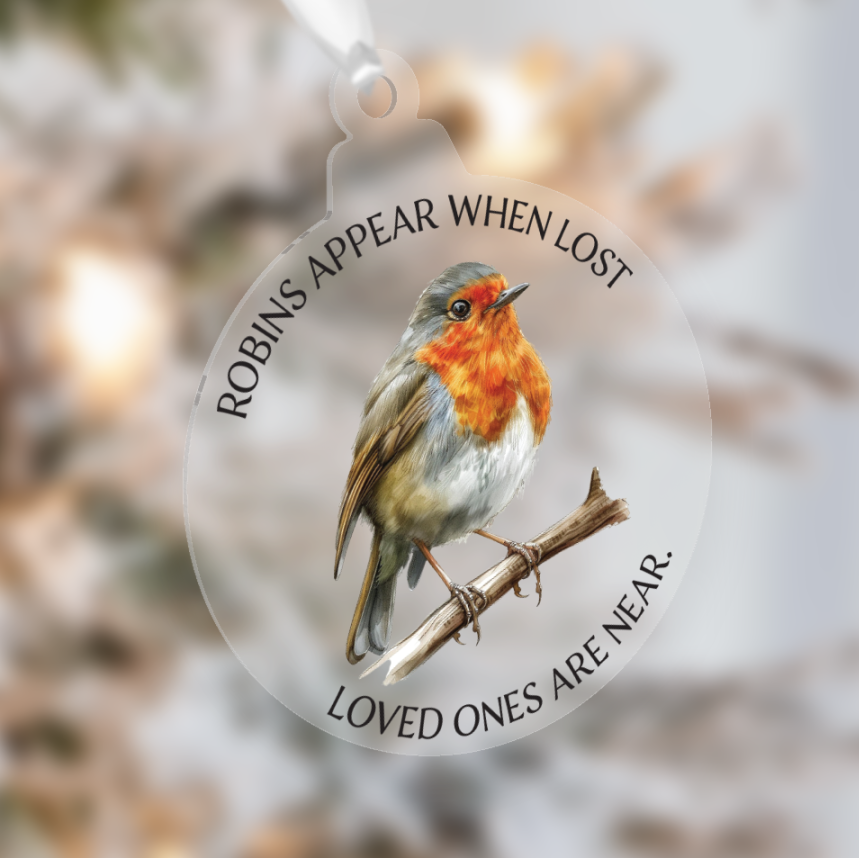 10cm Memorial Christmas Tree Decorations - Robins
