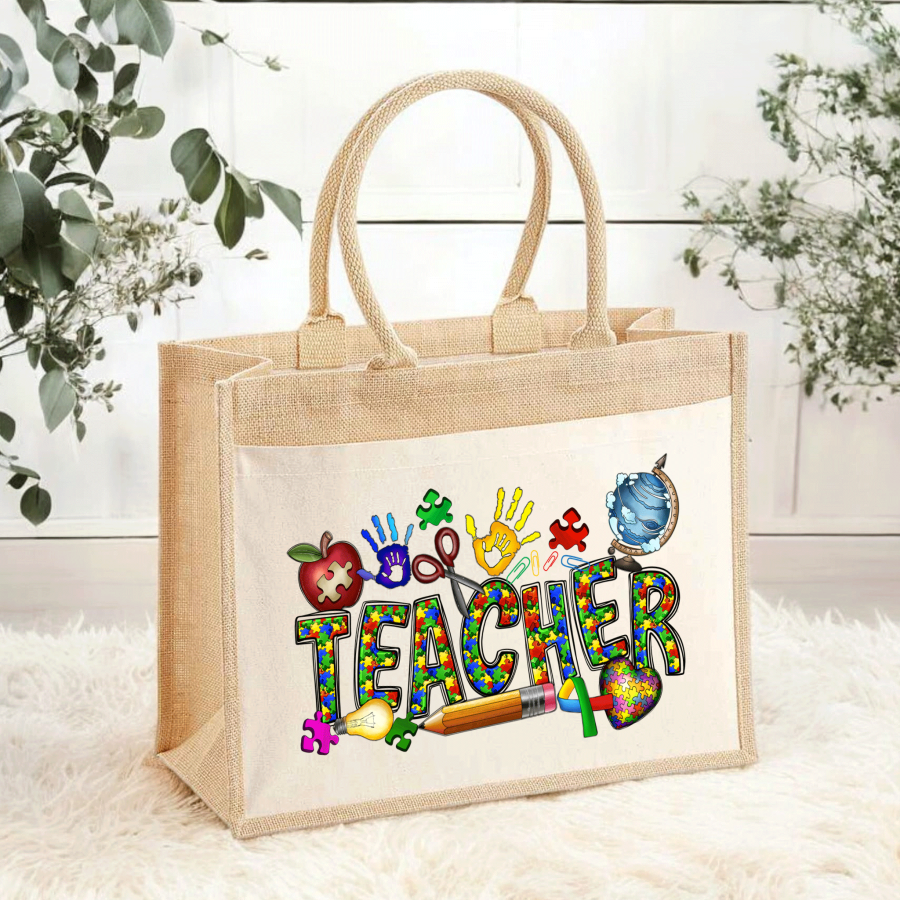 Teacher Jute Shopper Bag