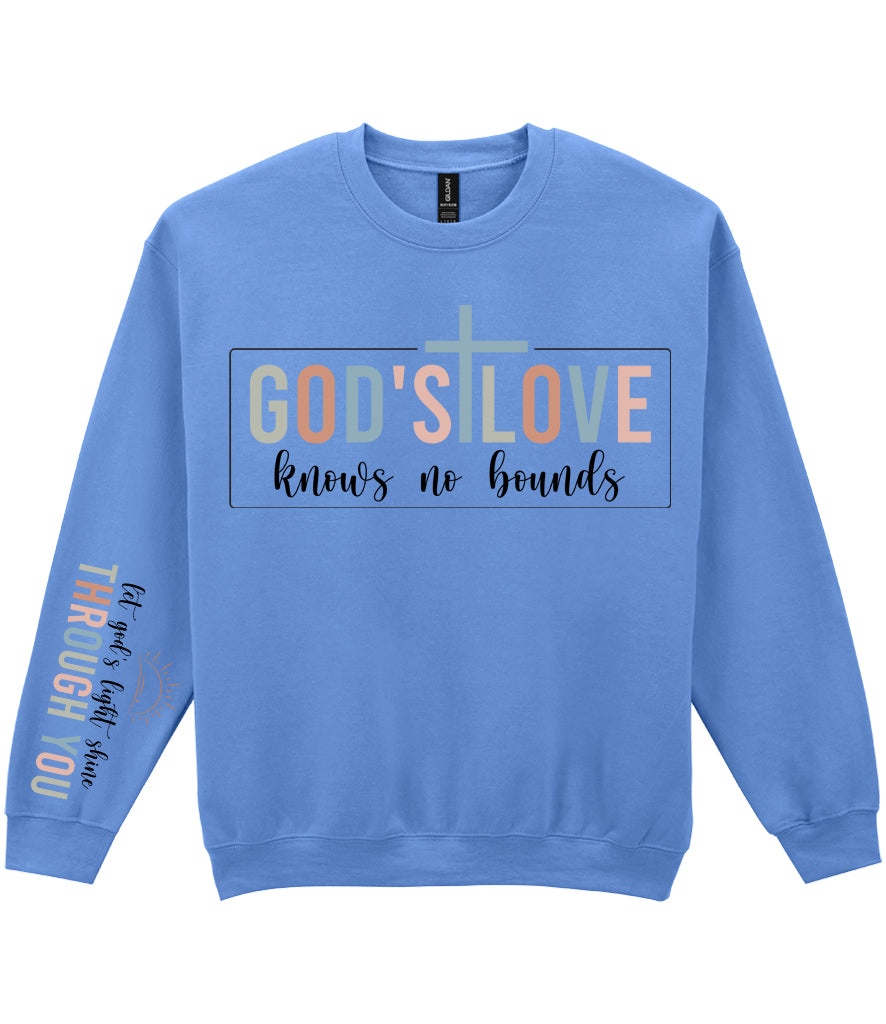 For The Love Of Jesus Sleeve Quote Sweatshirt - God's Love Knows No Bounds