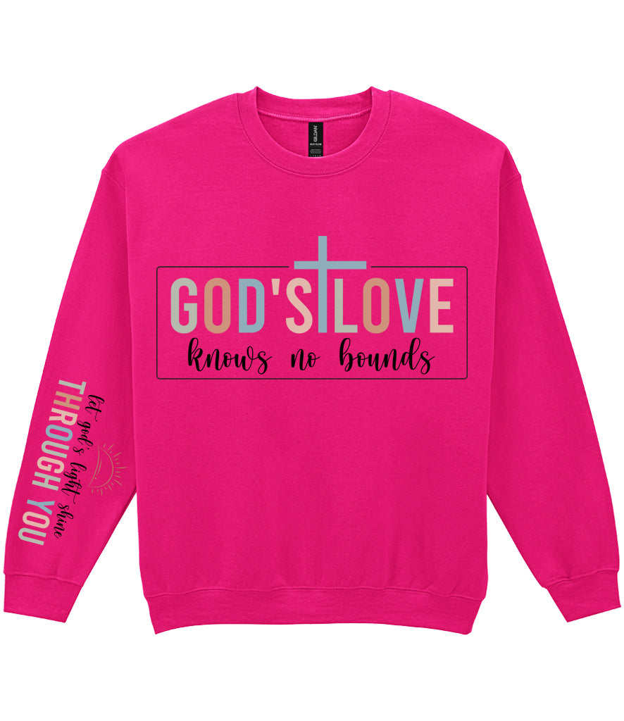 For The Love Of Jesus Sleeve Quote Sweatshirt - God's Love Knows No Bounds