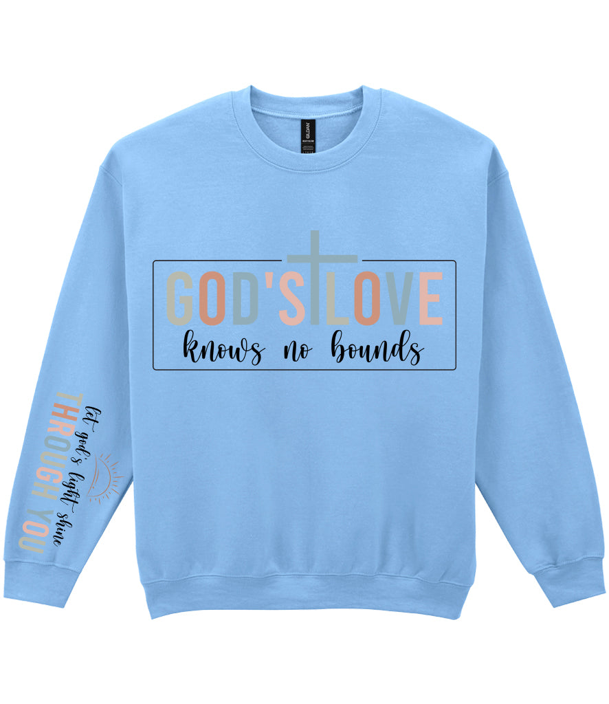 For The Love Of Jesus Sleeve Quote Sweatshirt - God's Love Knows No Bounds