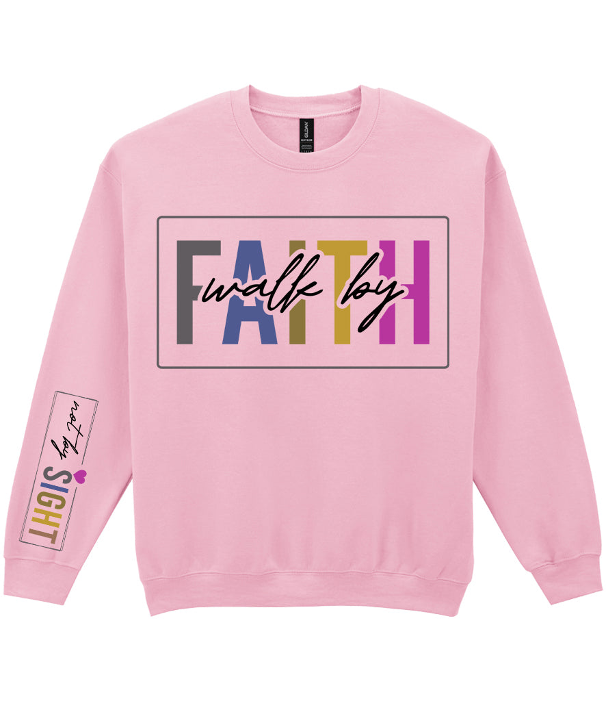 For The Love Of Jesus Sleeve Quote Sweatshirt - Walk By Faith