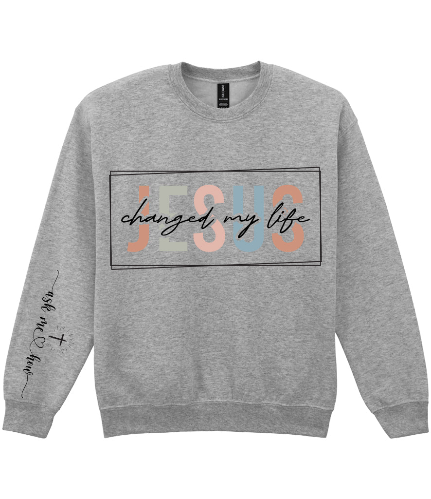 For The Love Of Jesus Sleeve Quote Sweatshirt - Jesus Changed My Life