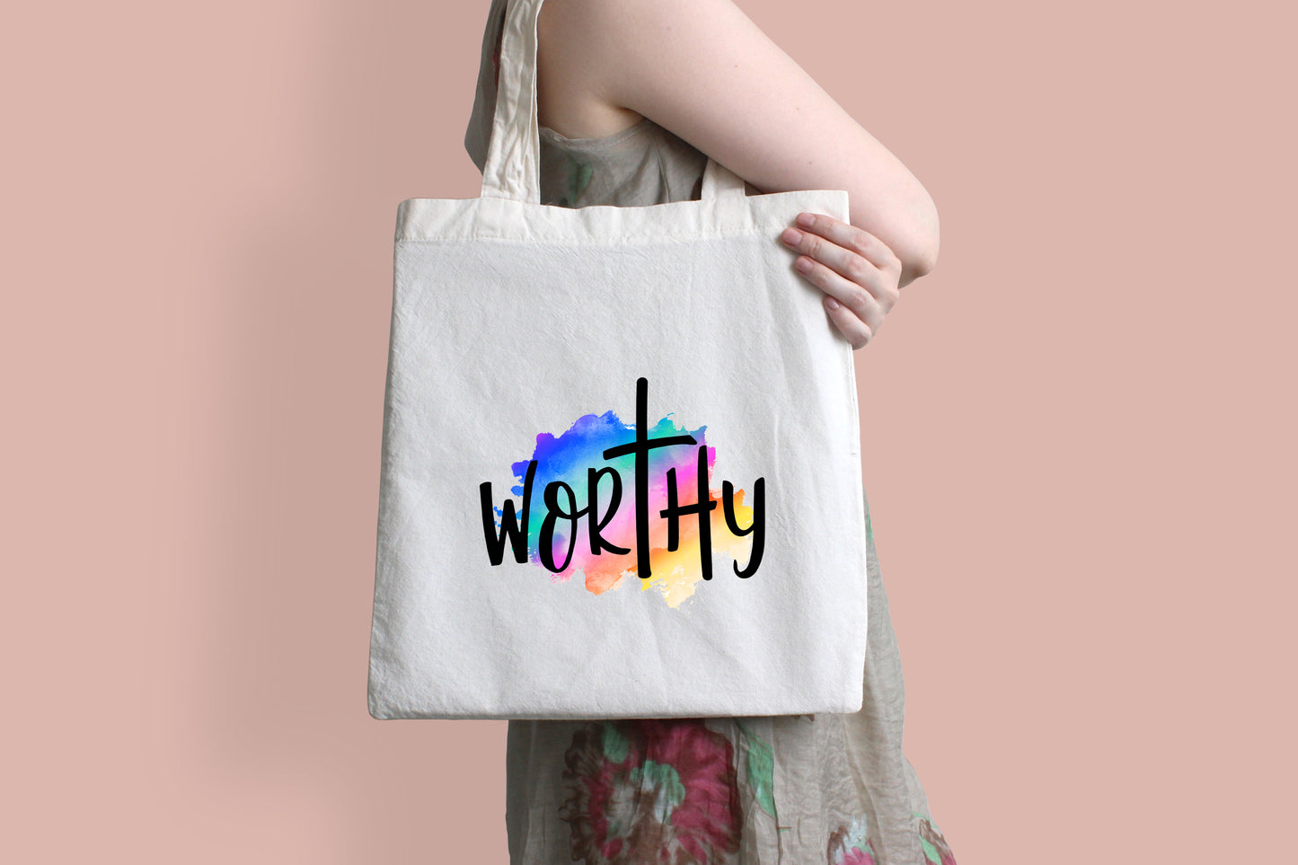 Christian Faith Range Luxury White Soft Tote Bag (42x38cm)