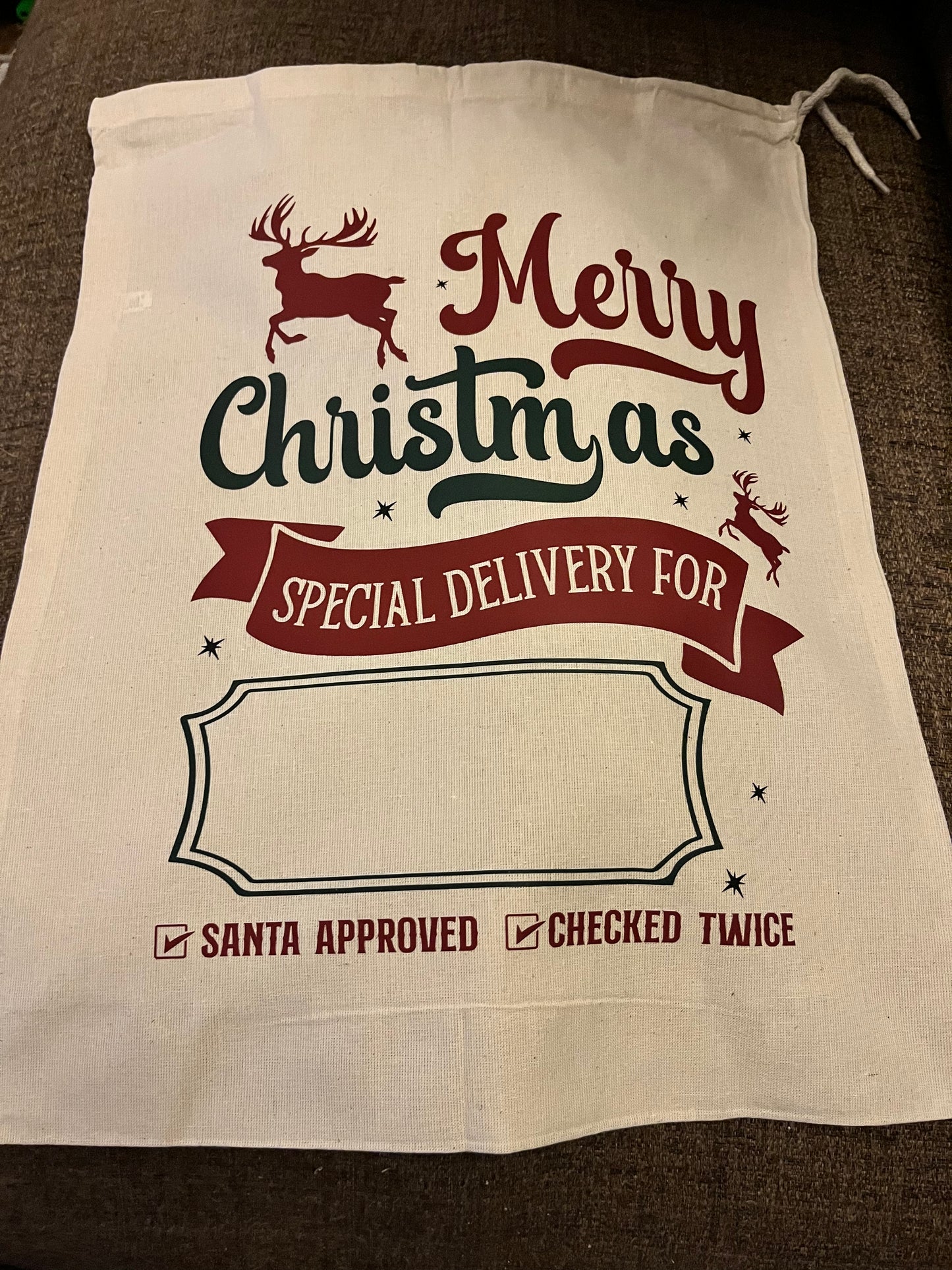 Personalised Drawstring Santa Sack