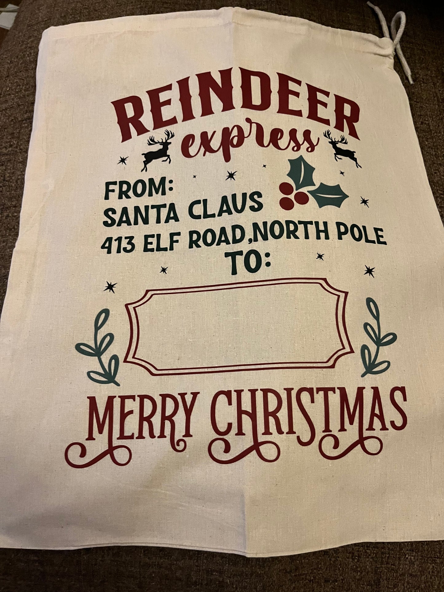 Personalised Drawstring Santa Sack