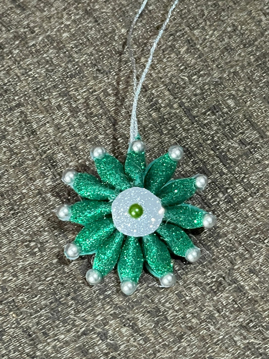 Small Beaded Snowflake Christmas Tree Decoration