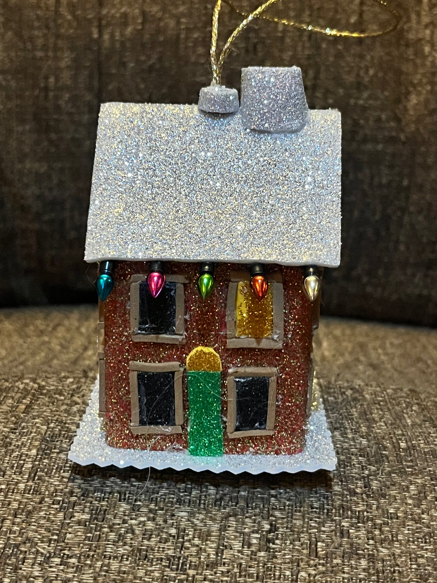 Christmas House With Lights Tree Decoration