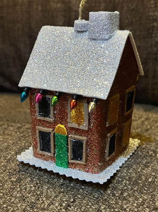 Christmas House With Lights Tree Decoration