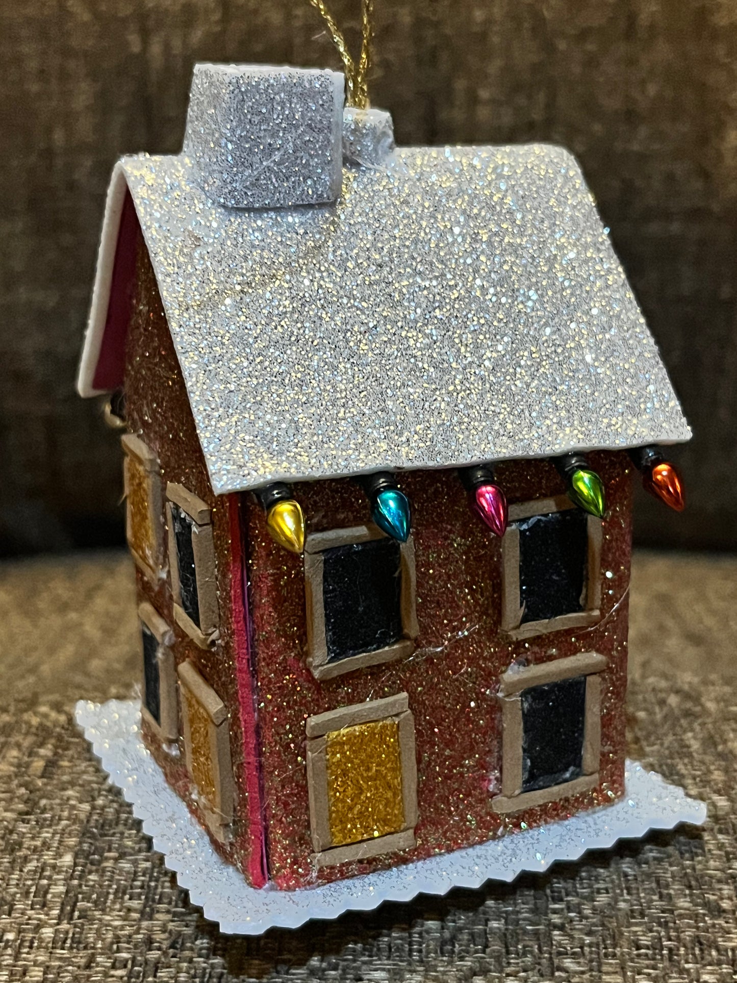 Christmas House With Lights Tree Decoration