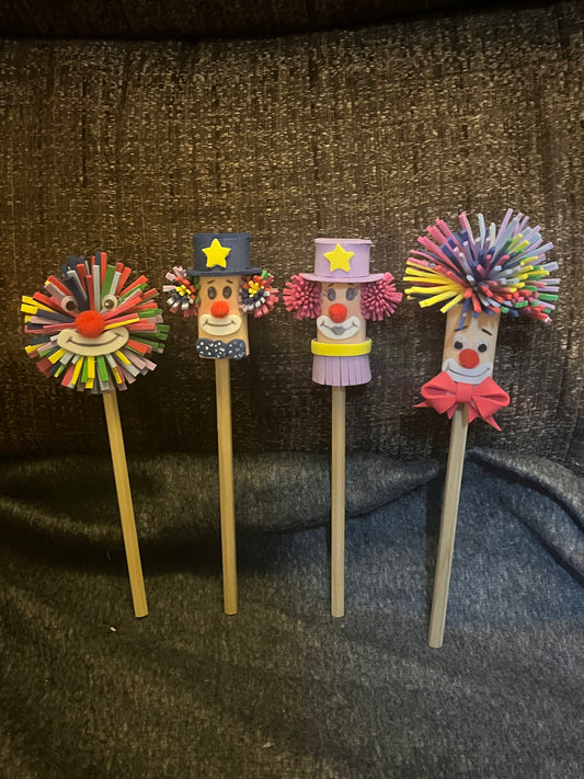 Clown Pen & Pencil Toppers