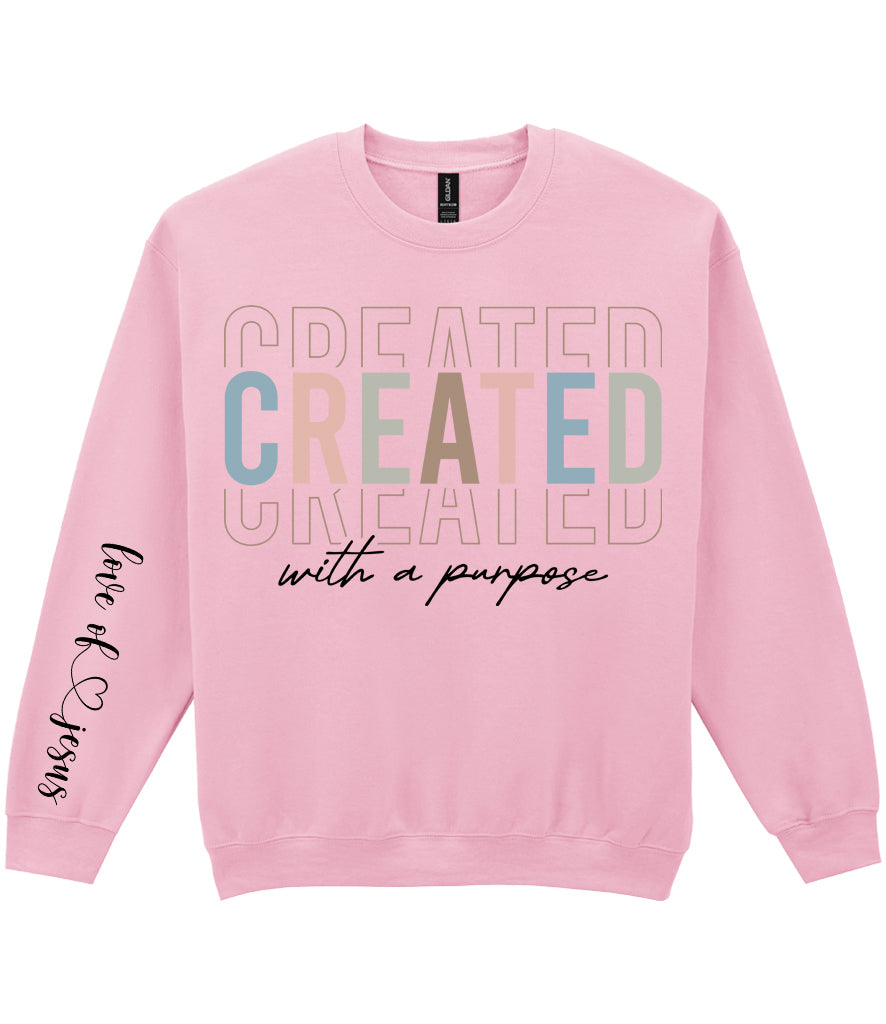For The Love Of Jesus Sleeve Quote Sweatshirt - Created With Purpose