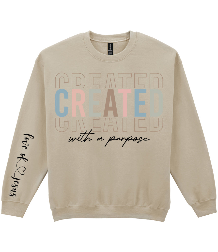 For The Love Of Jesus Sleeve Quote Sweatshirt - Created With Purpose