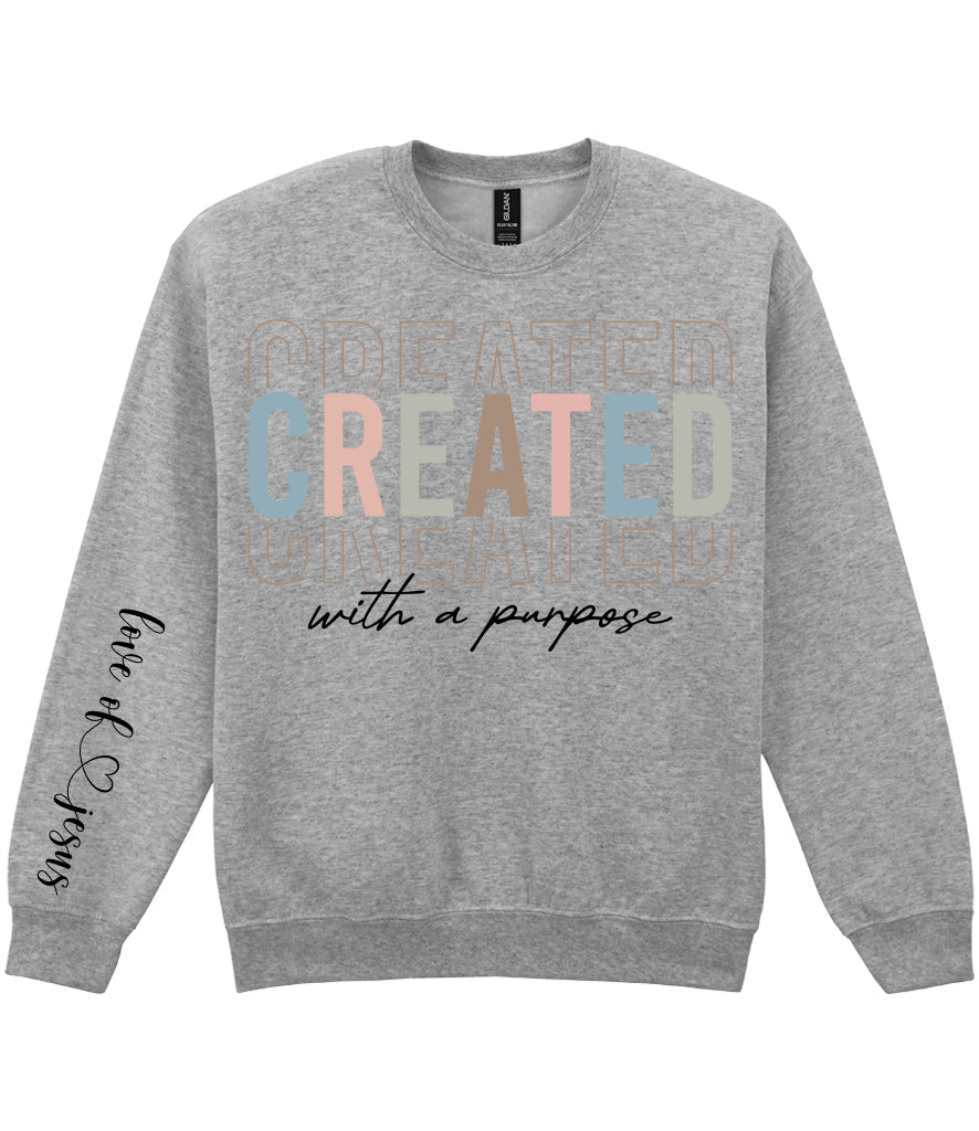 For The Love Of Jesus Sleeve Quote Sweatshirt - Created With Purpose