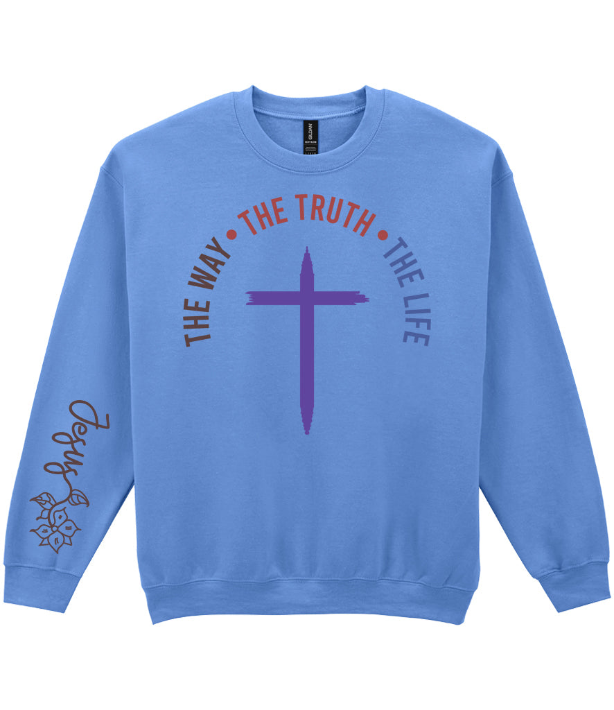 For The Love Of Jesus Sleeve Quote Sweatshirt - The Way The Truth