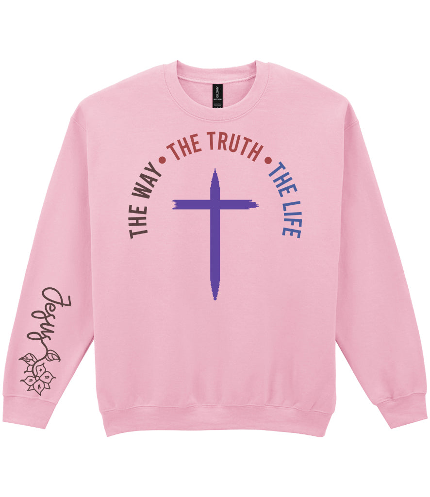 For The Love Of Jesus Sleeve Quote Sweatshirt - The Way The Truth