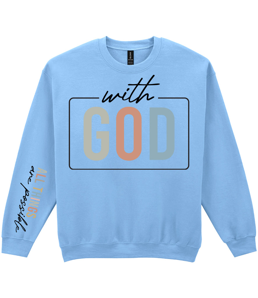 For The Love Of Jesus Sleeve Quote Sweatshirt - With God