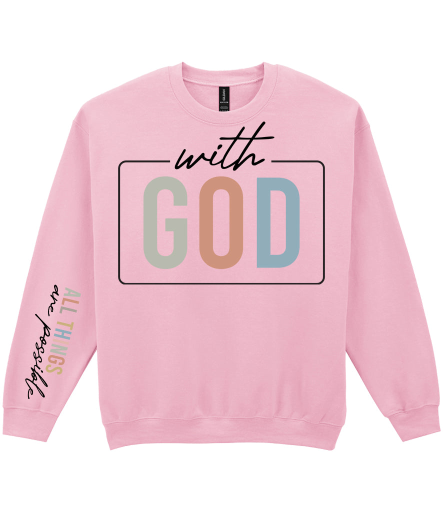 For The Love Of Jesus Sleeve Quote Sweatshirt - With God