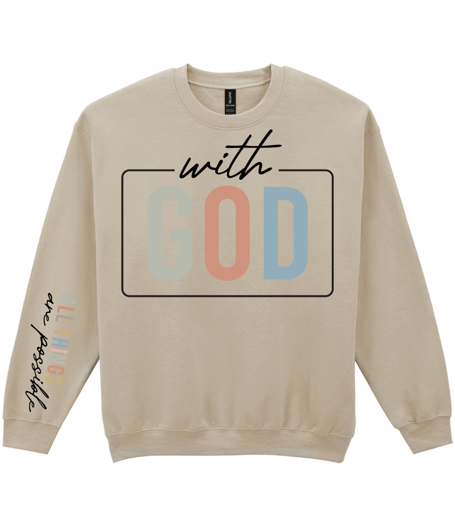For The Love Of Jesus Sleeve Quote Sweatshirt - With God