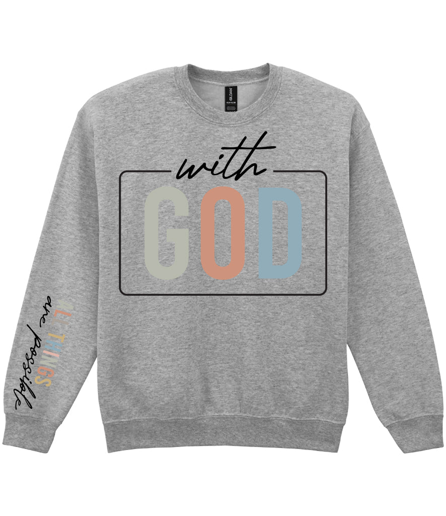For The Love Of Jesus Sleeve Quote Sweatshirt - With God