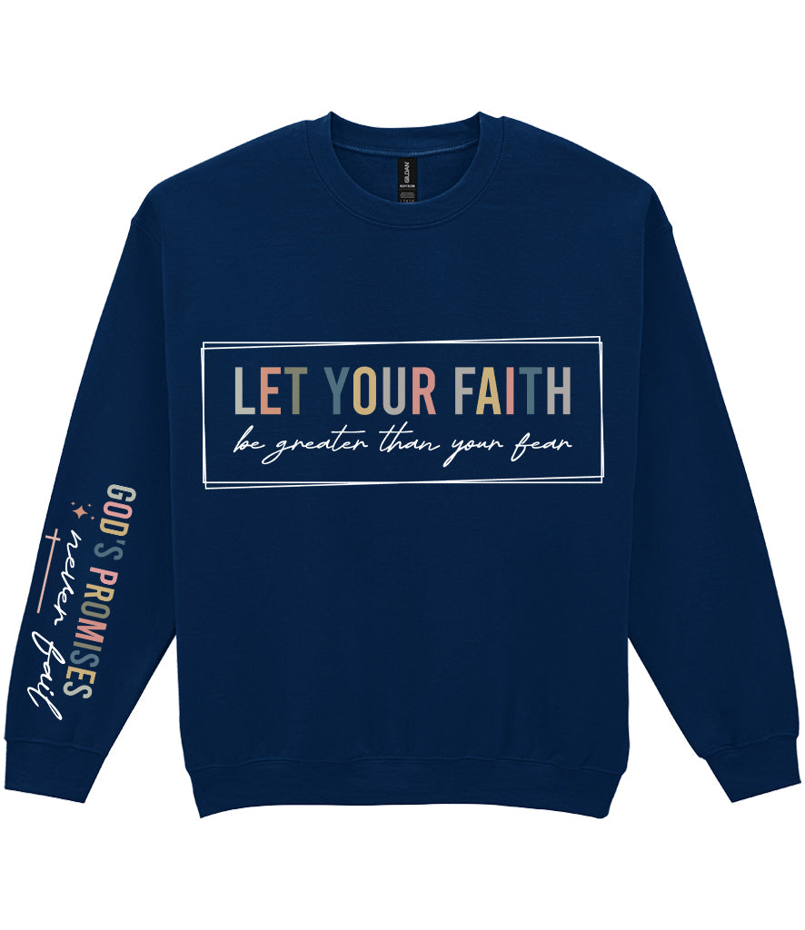 For The Love Of Jesus Sleeve Quote Sweatshirt - Let Your Faith