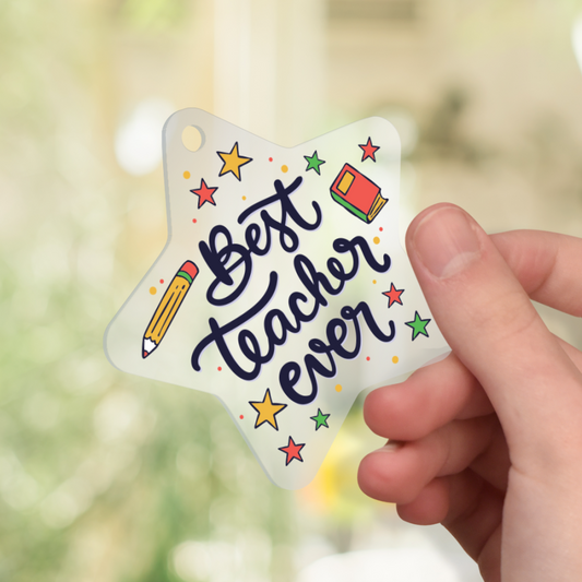 Teacher Keyrings - Star Shaped 6cm