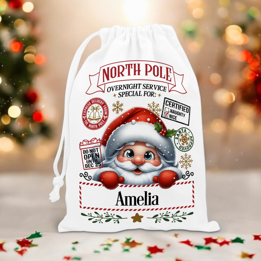 Personalised Drawstring Santa Sack