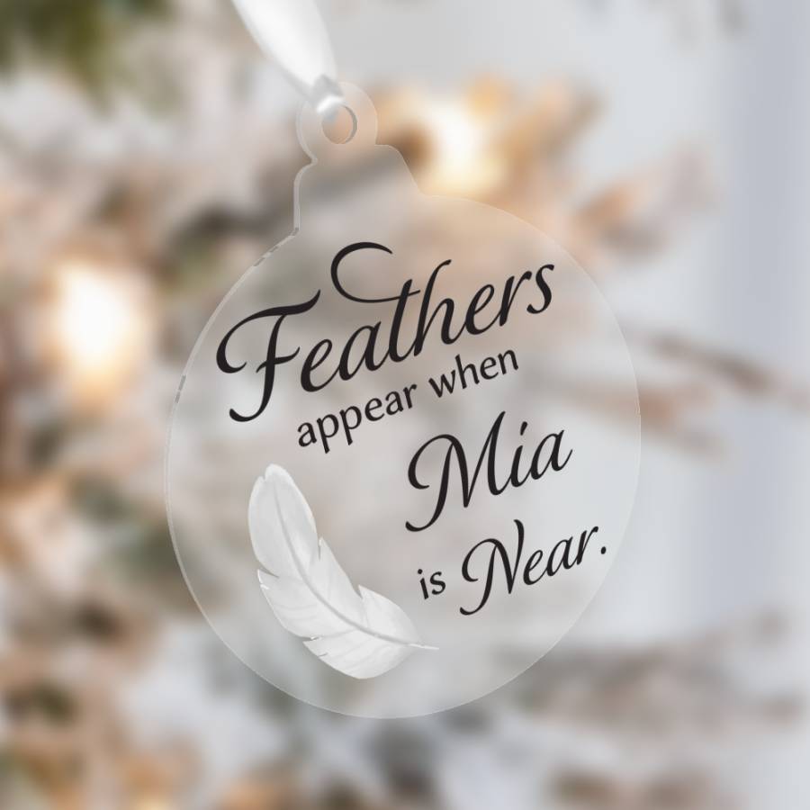 10cm Memorial Christmas Tree Decorations - Feathers Appear