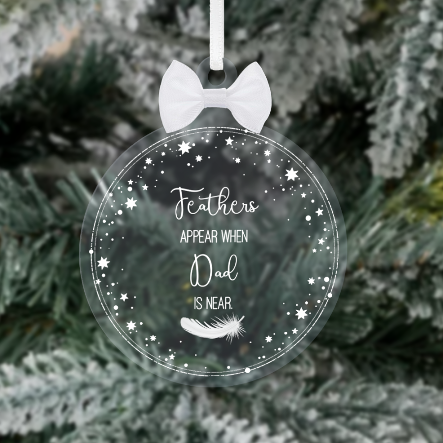 10cm Memorial Christmas Tree Decorations - Feathers Appear