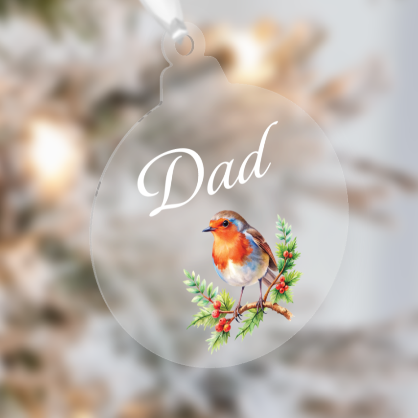 10cm Memorial Christmas Tree Decorations - Robins