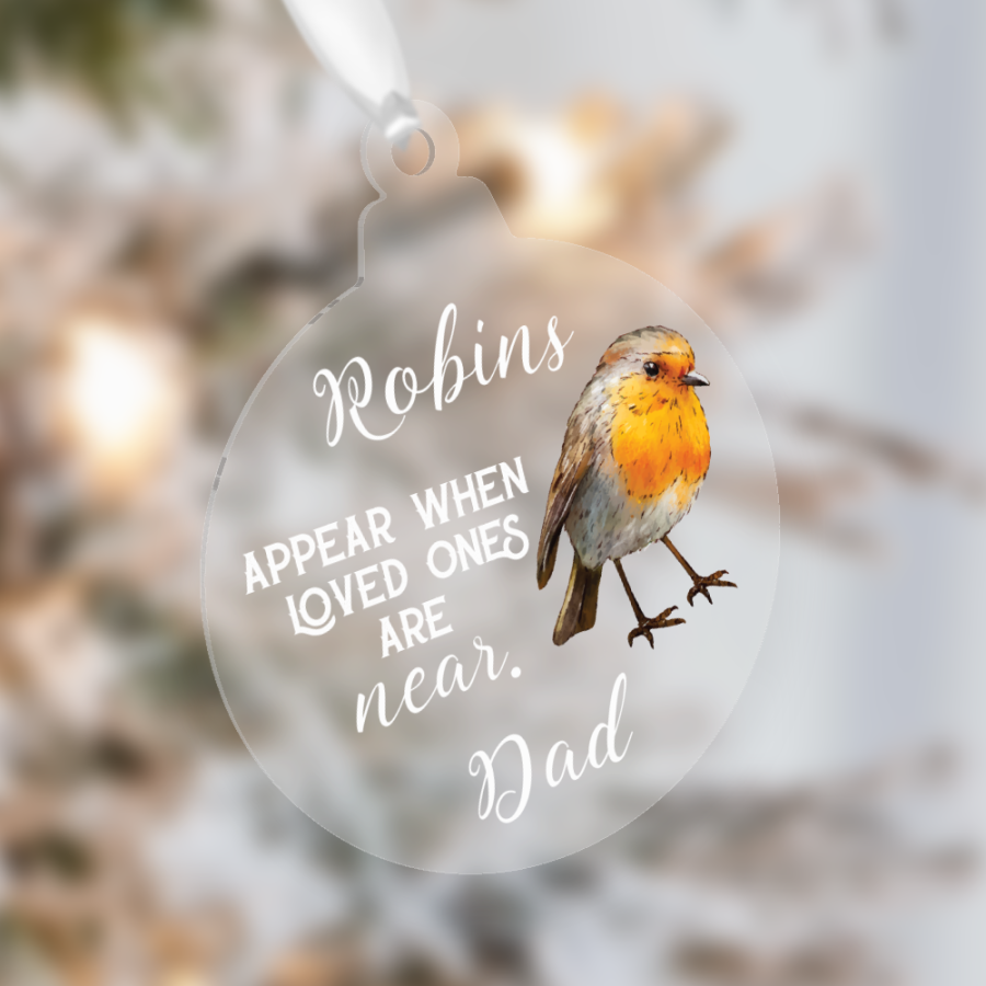 10cm Memorial Christmas Tree Decorations - Robins
