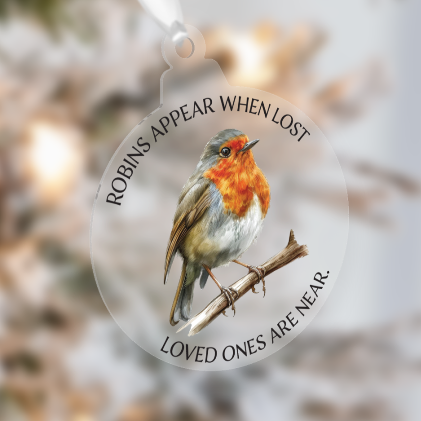 10cm Memorial Christmas Tree Decorations - Robins