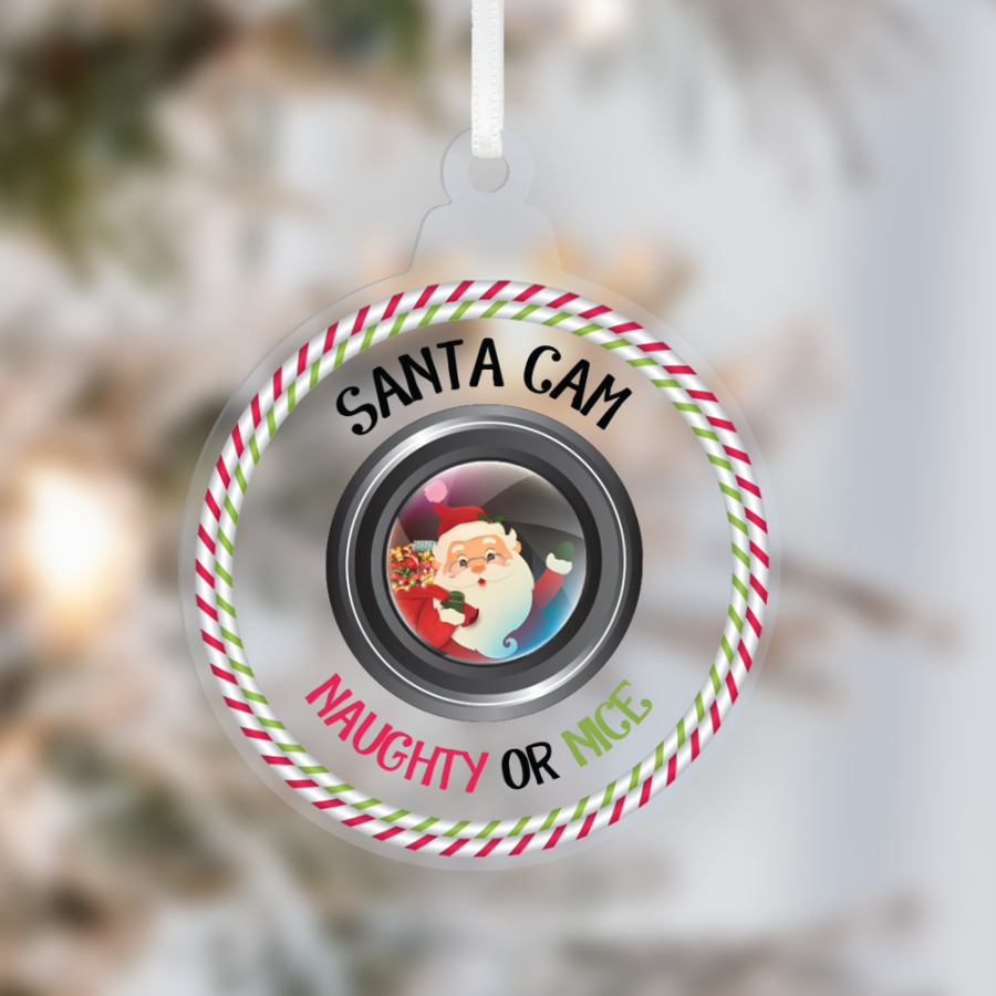 10cm 'Camera' Christmas Baubles With Personalised Ribbon