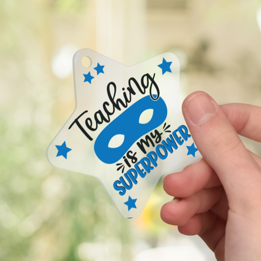 Teacher Keyrings - Star Shaped 6cm