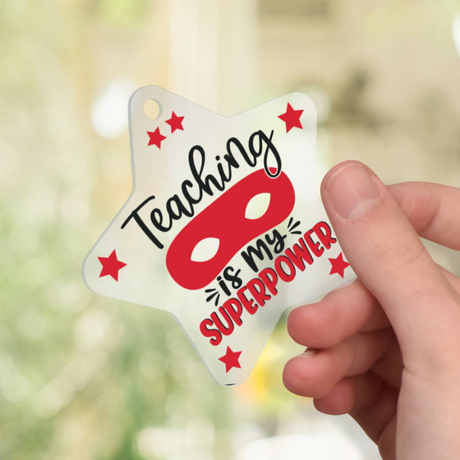Teacher Keyrings - Star Shaped 6cm